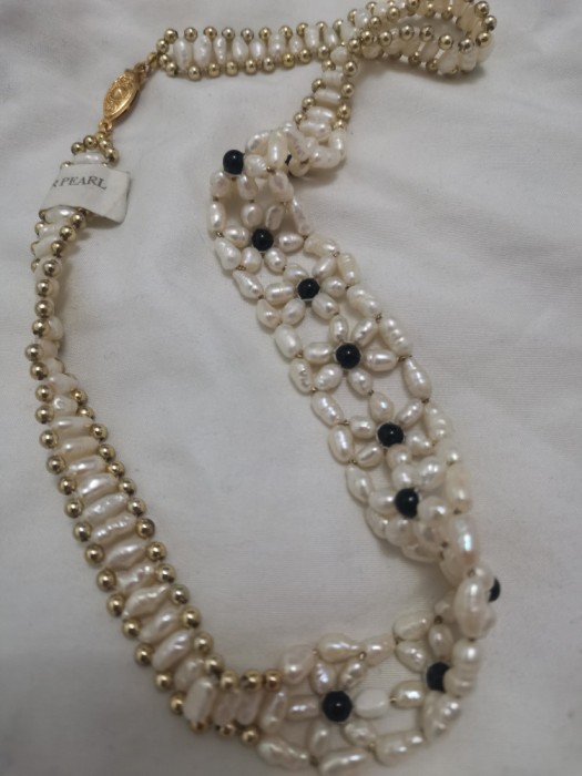 UNICAT-Colier VINTAGE OLD -PERLE de cultura- lantisor perla