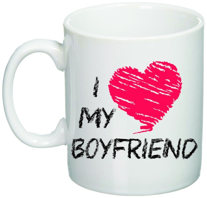 Cana alba personalizata &quot;i love my boyfriend&quot;, INOVATIX&reg;. 330ml