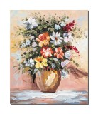 Cumpara ieftin Tablou pictat manual, Aranjament floral in cutit, 60x50cm ulei pe panza efect 3D
