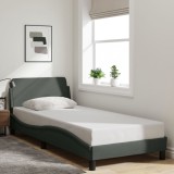 VidaXL Cadru de pat fără saltea, gri &icirc;nchis, 90x200 cm, textil