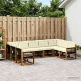 Cumpara ieftin Set de canapele de exterior 9 buc. 9-Locuri Natural si Crem