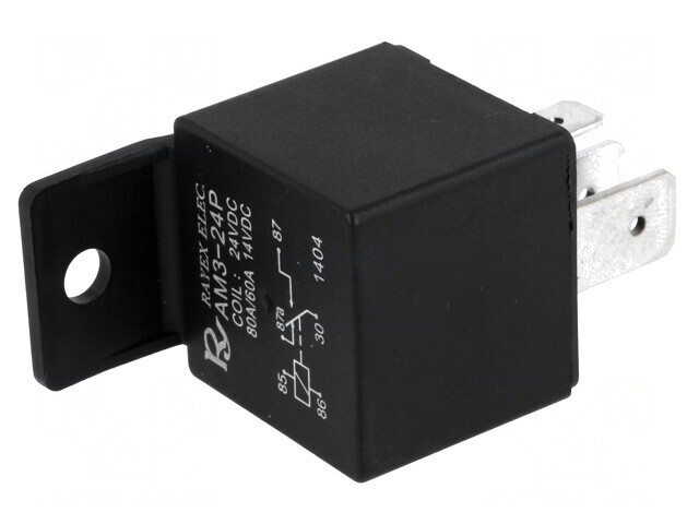 Releu Electromagnetic SPDT 24VDC 80A pentru Autovehicule