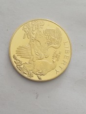 America Moneda Aniversara,suflata cu aur foto