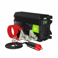 Green Cell Invertor de putere pentru mașină de la 24V la 230V (amplificator de tensiune) 300W / 600W cu USB