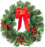 Coronita de Craciun rosie 30 cm cu funda decorativa MagicHome