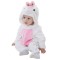Salopeta de iarna Edman bebe/copii Iepuras, poliester si bumbac, fermoar reversibil, 12-18 luni, Alb/Roz