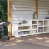 vidaXL Dulapuri Bucătărie Exterior, 2 Buc, Lemn Masiv Pin, Alb, Modular, 106x55x64cm + 55x55x92cm, Depozitare, Blat Robust