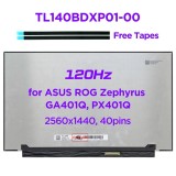 Display Laptop Gaming, Asus, ROG Zephyrus G14 GA401Q, GA401QM, 18010-14090000, TL140BDXP01-00, LM140GF1F01, 14 inch, QHD, 2560x1600, conector ingust,