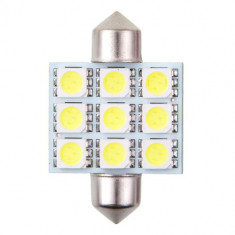 Bec led - 9SMD 12V sofit T11x36mm soclu SV85-8 2buc - Alb Garage AutoRide