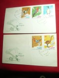 2 Plicuri FDC Cuba 1974 - Pasari cu seria 5 val