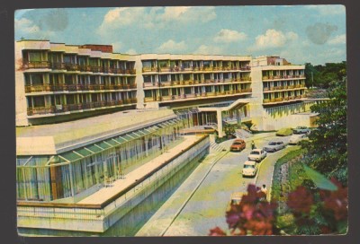 CPIB 23681 CARTE POSTALA - BUZIAS. HOTEL &amp;quot;PARC&amp;quot;, AUTOTURISM, CIRCULATA, 1982, STAMPILE, TIMBRU foto