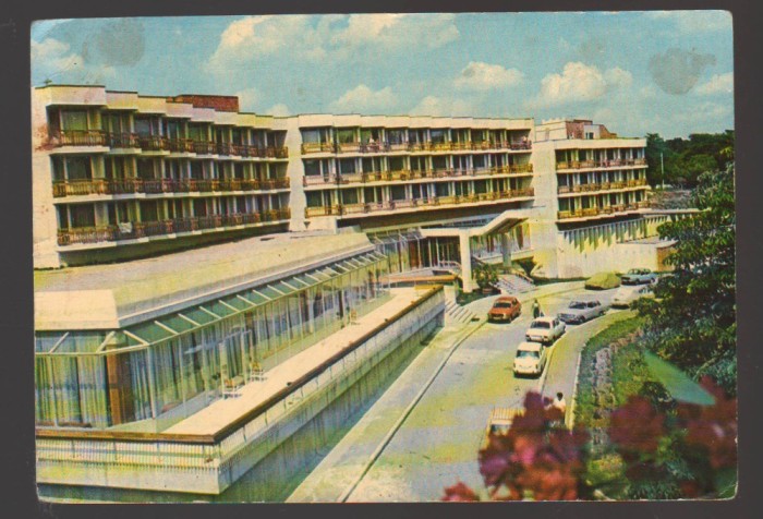 CPIB 23681 CARTE POSTALA - BUZIAS. HOTEL &quot;PARC&quot;, AUTOTURISM, CIRCULATA, 1982, STAMPILE, TIMBRU