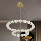 Lustra LED suspendata cu telecomanda FAUSTO, 85W, lumina Rece/Calda/Neutra, Dimabila,Inaltime Reglabila, Auriu ModernLight Concept