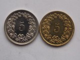 lot 2 monede diferite 5 rappen ELVETIA