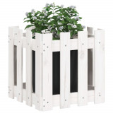 Jardiniera gradina design gard, alb, 40x40x40 cm lemn masiv pin GartenMobel Dekor, vidaXL