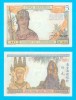 Indochina Franceza (pick 55) 5 Piastres 1949 aUNC serie: W.3962 687; Dansatoare Apsara (celestă)