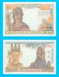 Indochina Franceza (p#55) 5 Piastres 1949 aUNC &#039;Dansatoare Apsara&#039; serie: W.3962 687