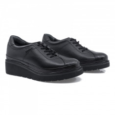 Pantofi Dama, Caspian, Cas-3500, Casual, Piele Naturala, negru