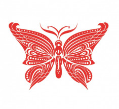 Sticker decorativ Fluture, Rosu, 60 cm, 1151ST-1 foto