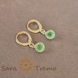 Cercei finuti cu prindere confortabila si cristal zirconia verde proaspat, SaraTremo