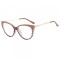 Ochelari De Calculator Dama Techsuit F5018-C42, Anti-Blue Light, Crem Maro