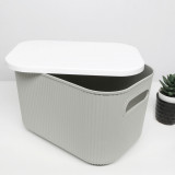 Organizator de birou, ORG, 25x17x15 cm, Plastic, Gri/Alb, Hebron