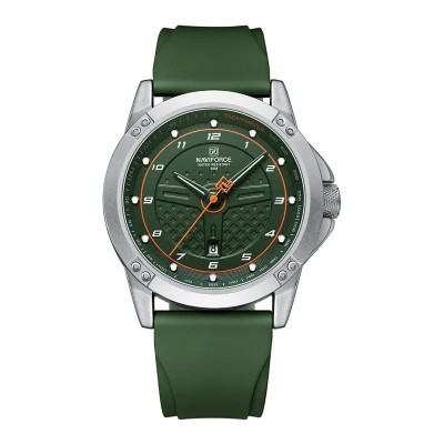 Ceas barbatesc Naviforce Casual Gri Analog Quartz Data Verde foto