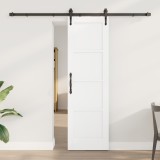 Ușă glisantă vidaXL cu set de hardware &#039;ORKDAL&#039;Alb din Lemn Solid de Pin, Ușă interioară vidaXL &#039;ORKDAL&#039;Alb 61x198.5x4 cm Lemn Solid de Pin
