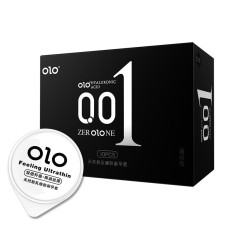 Set 10x Prezervative, OLO, Black Zero One, Latex, cu Acid Hialuronic, Ultra-Thin, Ultra Subtiri, 0.0 foto