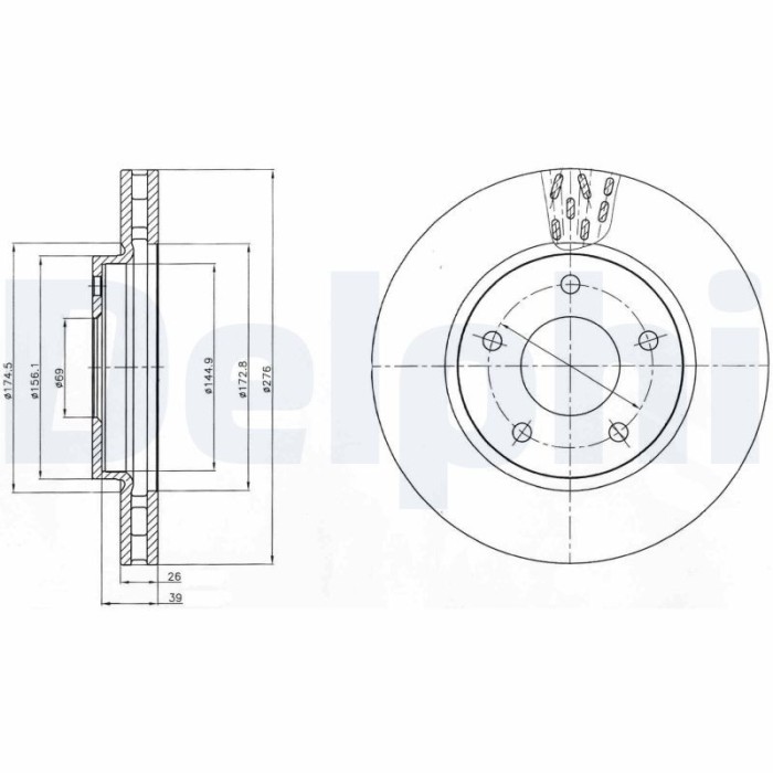 DELPHI BG4258 Disc frana