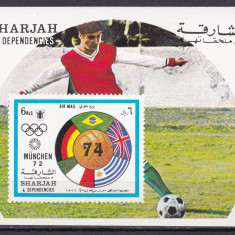Sharjah 1972 sport fotbal MI bl. 122 MNH