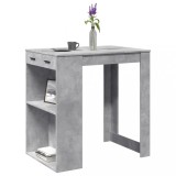 Gossi masa de bar, gri beton, 102x70x103,5 cm, lemn prelucrat