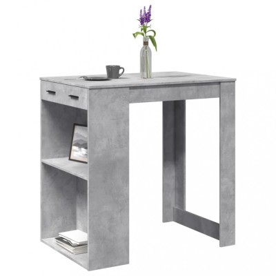 Gossi masa de bar, gri beton, 102x70x103,5 cm, lemn prelucrat foto