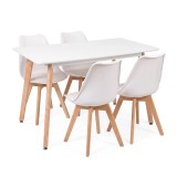 Set Sufragerie Leziter Silla 120 cm 4+1 Alb