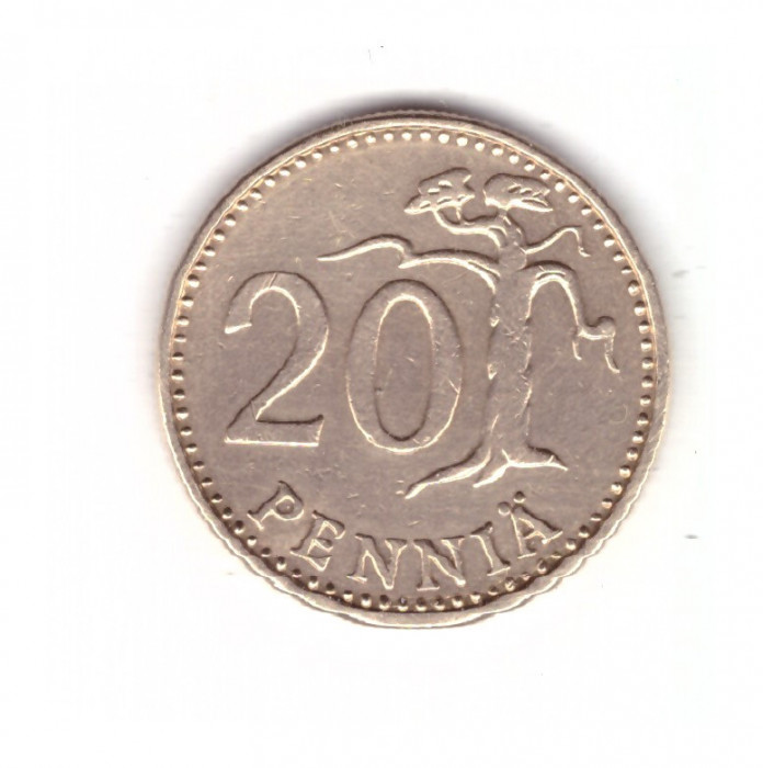 Moneda Finlanda 20 pennia 1976, stare foarte buna, curata