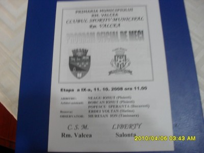 program CSM Rm. valcea - Liberty Salonta foto