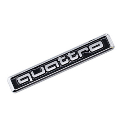 Emblema Audi Quattro spate portbagaj negru foto