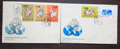 FDC ROMANIA - CAMPIONATELE MONDIALE DE LUPTE - 1967 - SERIE COMPLETA, LP 655 foto