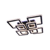 Cumpara ieftin Lustra LED cu telecomanda si cristal LEILA RGB, 236W, 8 Patrate, lumina Rece/Calda/Neutra, Dimabila, Negru