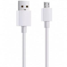 Cablu Date si Incarcare USB la MicroUSB EnviroBest EC8, 1 m, Alb