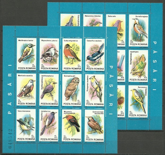 1991 - Păsări, blocuri neuzate