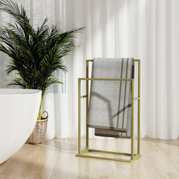 Suport de prosoape autonom, auriu, 48x24x78,5 cm, fier