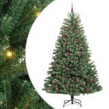 VidaXL Brad de Crăciun artificial cu ramuri articulare Verde 210 cm 3395496