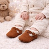 Pantofiori maro imblaniti pentru fetite - Lilly (Marime Disponibila: 6-9 luni