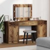 VidaXL Masă de Machiaj cu ușă 3 pcs Maro 40 x 41 x 75 cm Lemn compozit 3334252