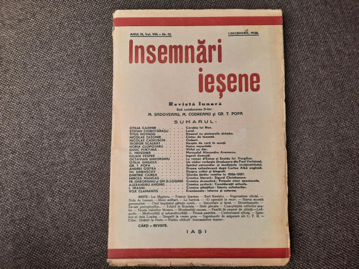 INSEMNARI IESENE ANUL III, NR 12/1938