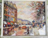 Litografie veche dupa pictura de George Hann, Natura statica, Acrilic, Realism
