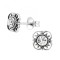 Cercei argint, Floare de la Bali cu cristale Swarovski White, A4S30073-1