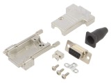 Conector D-Sub 9 PIN Mufă Mamă pentru Lipire pe Cablu - Negru Set Complet