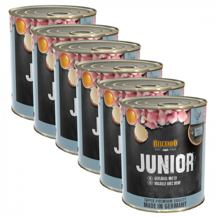 BELCANDO Junior - Poultry with egg - 6 x 800g